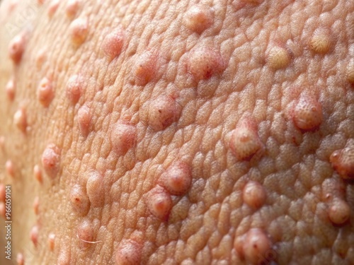 Close-Up Of Rough Textured, Bumpy Skin Resembling A Crawling Sensation On Human Body