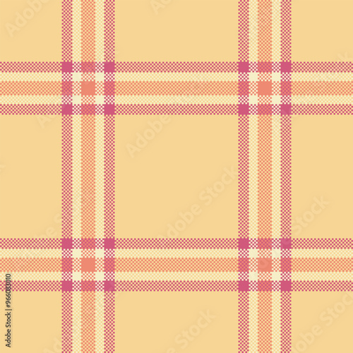 Japanese background plaid check, sample pattern texture fabric. Valentines day vector tartan textile seamless in amber and red colors.