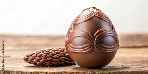 Chocolate easter egg with creamy ganache filling, perfect for Easter celebrations and dessert indulgence