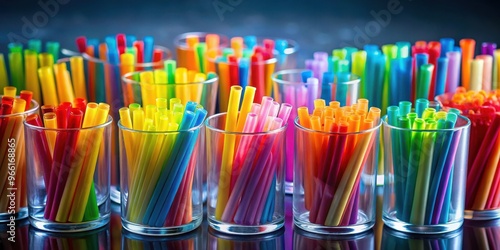 Colorful cocktail tubules in various shades for a vibrant party drink