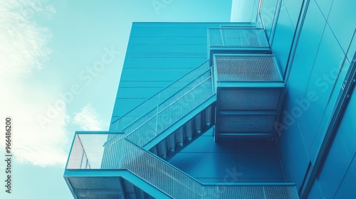 Blue Building Staircase