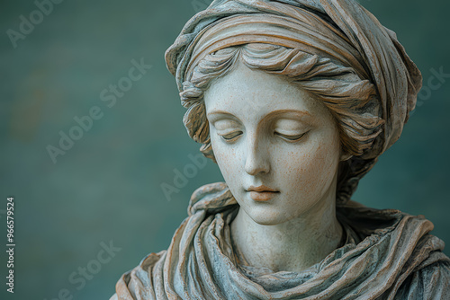 A detailed view of a classical sculpture in a museum, capturing the fine artistry and timeless beauty of historical artworks. Concept of classical art and sculpture.