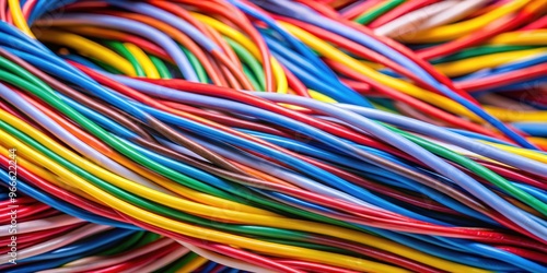 Colorful electrical wires and cables in a close-up shot, colorful, electrical, wires, cables, close-up