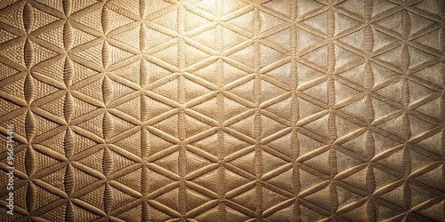 Geometric light patterns cast on textured fabric surface