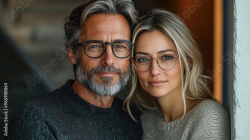 Attractive couple smiling and posing for the camera