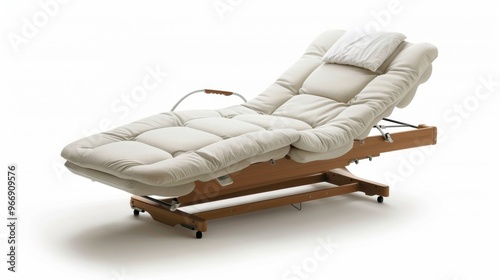 Adjustable Bed: A bed that adjusts in height and incline to improve comfort and accessibility, generally featuring side rails for added safety. 