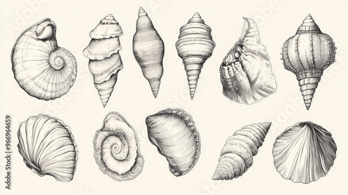 Line art illustration of gastropod segmentation showcasing a diverse group of mollusks with approximately 60 000 to 80 000 living species depicted in a vintage drawing style