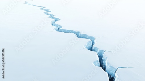 Aerial View of Glacial Crack in the Ice Sheet