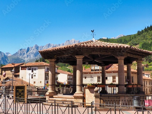 music kiosk in the town of potes, Cantabria