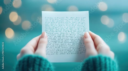 A handwritten note with blurred handwriting, the message cryptic, leaving the reader to decipher its meaning.