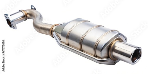 White catalytic converter and lambda sensor on gradient background