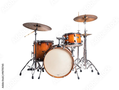 a drum set with a white drum set