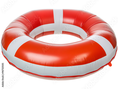 a red and white inflatable tube