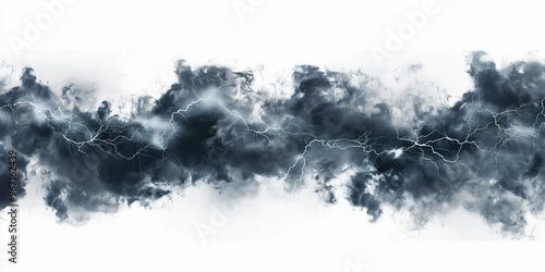 Dark storm clouds on a white background, creating a dramatic and intense atmosphere