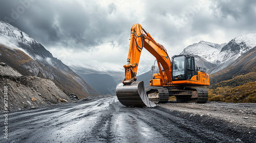 excavator at work | construction | heavy machinery | excavation | road construction | 