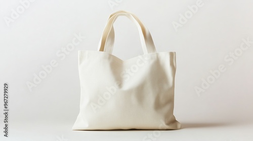 Simple white tote bag resting against a light backdrop showcasing its versatile design and practical use for daily errands