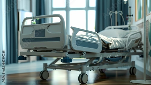 A photo of a hospital bed with equipment