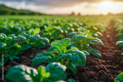 Biotechnology in agriculture, vegetables seedling.