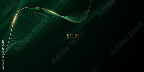 green abstract background design with elegant golden elements vector illustration