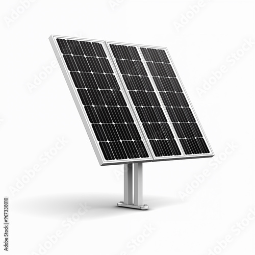 Illustration isolated solar panel on white background.