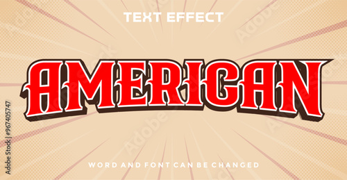 American editable text effect