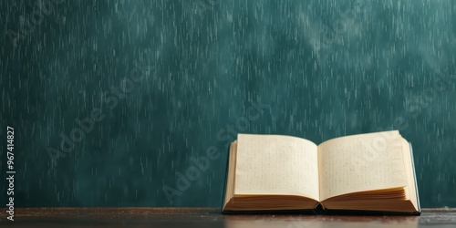 Rain falling on an open diary with ink smudging away, forgotten stories, unwritten feelings