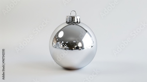 Silver Christmas ball on a white background isolated