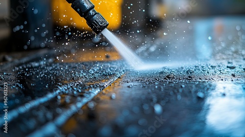 Water Spraying from a Nozzle onto a Wet Surface