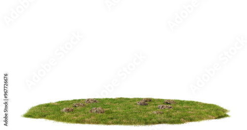 Green grass patch isolated on transparent background. Nature, eco, environment, and organic concept.