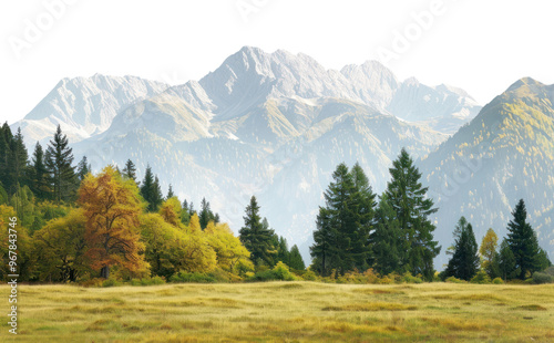 PNG Landscape with trees and mountains landscape wilderness panoramic.