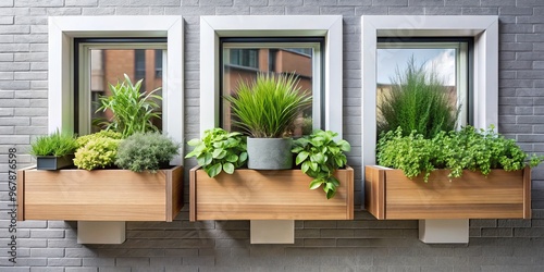 Minimalist modern window planter boxes