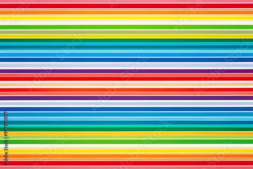 Vibrant multi-colored horizontal stripes on a white background create a playful and modern visual effect, perfect for