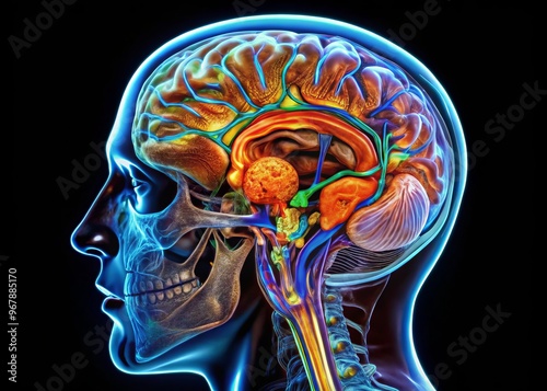 Neuroanatomy structures MRI scans detailed views