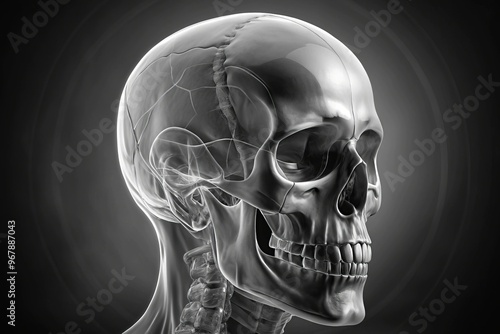 human skull x ray scan