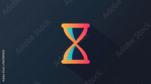 minimalist hourglass icon sleek design contrasting background time management symbol