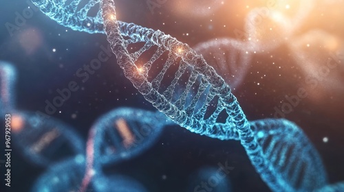 DNA Double Helix 3D Render