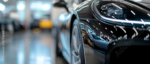 Scene at a car detailing workshop showcasing meticulous vehicle cleaning and maintenance. Concept Car Detailing Techniques, Meticulous Cleaning Process, Vehicle Maintenance Tips