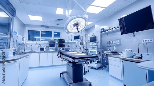 Modern Hospital Operating Room with Advanced Medical Equipment and Technology