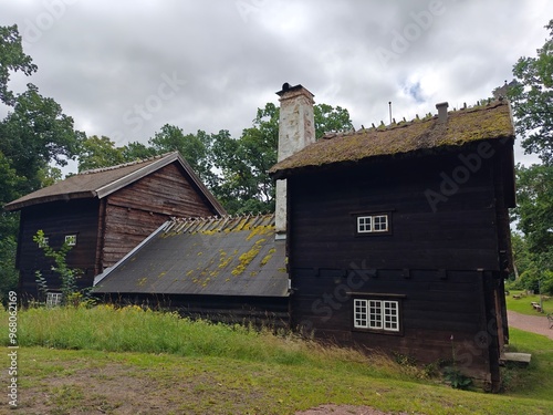 Old vintage wooden house, izba