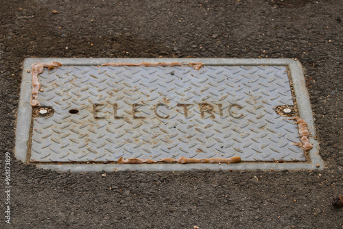 electric metal plate covering on ground