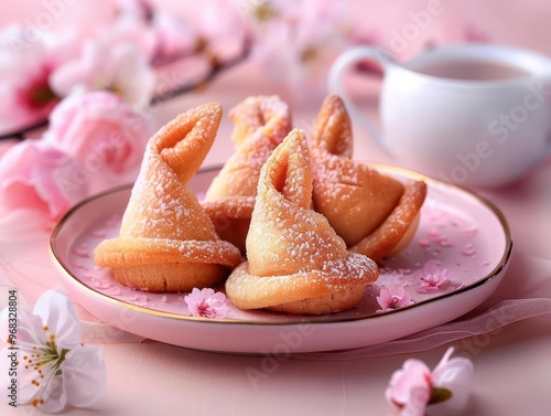 Fortune cookie with a message, playful and inviting, Culinary, Soft hues, Photograph, Sweet surprise