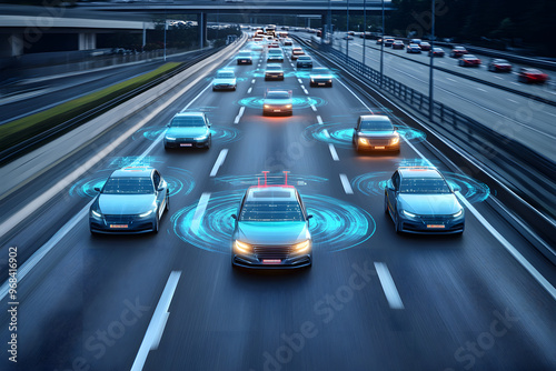 Autonomous vehicles driving on highway