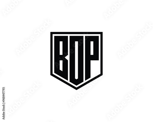 BOP logo design vector template. BOP