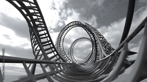 56. A depiction of gravitational potential energy in a roller coaster