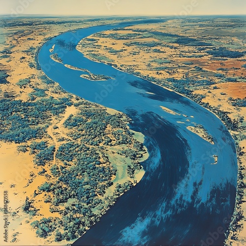 Aerial view of the Zambezi River