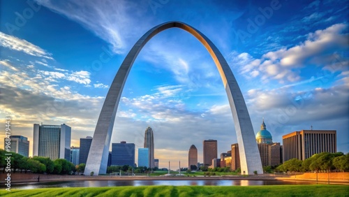 Iconic stainless steel arch spanning over 600 feet in height, symbolizing the gateway to the west, St Louis