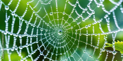 Dew Drops on Spider Web