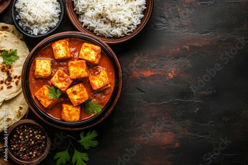 A bowl of paneer tikka masala a classic Indian dish