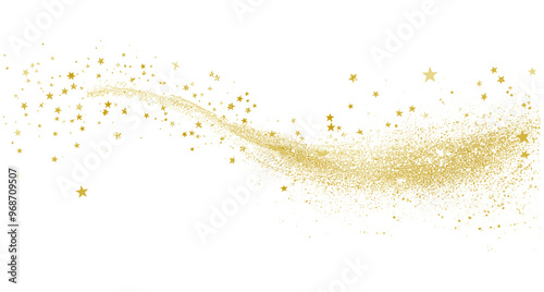 Gold glittering stars dust trail, Golden particles with stardust, Festive luxury shine, Magic lights composition, Gold glistering explosion, sparkling gold dust effect, dazzling starry sparkle, luxury