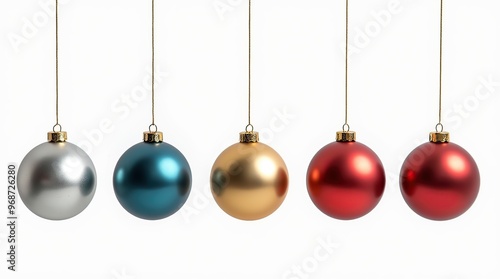 Elegant set of silver, blue, gold, and red Christmas ornaments